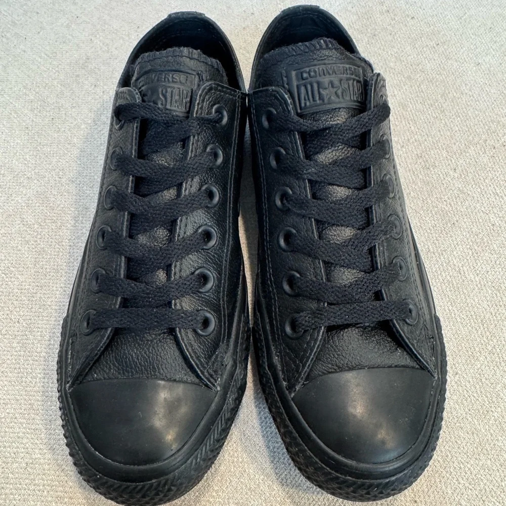 Converse Chuck Taylor All Star Ox Leather Sneakers, Black, Sz 6.5, NWB - Picture 6 of 8